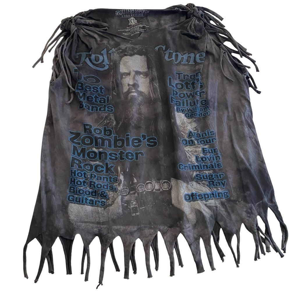 Rolling Stone Magazine Rob Zombie Graphic Tie Dye Custom Tee Size XL